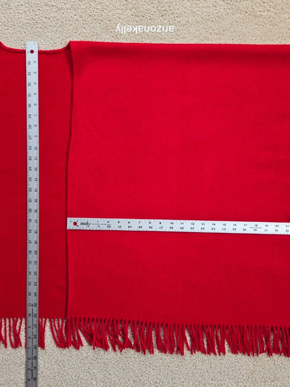 Talbots Cashmere (75%) & Wool (25%) Wrap Red - Picture 4 of 16